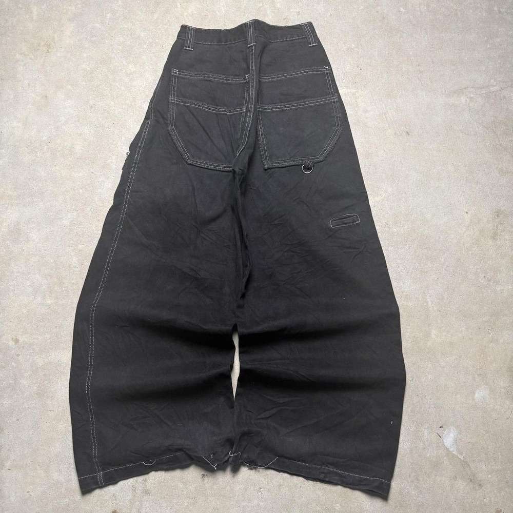 Vintage JNCO Style Wide Leg Black Denim Pants 28x30 Twin Cannon Style Rave Skate